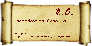 Maczedovics Orsolya névjegykártya